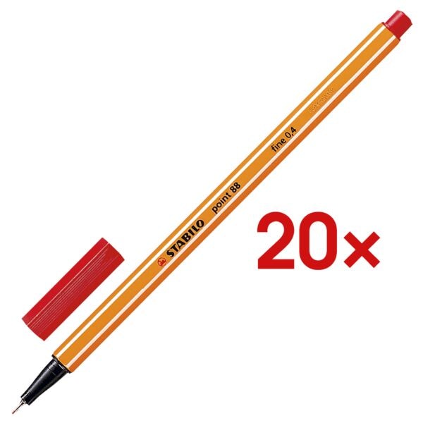 Stabilo 20x Fineliner »point 88« rot Image
