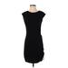 Ann Taylor LOFT Outlet Casual Dress - Bodycon High Neck Short sleeves: Black Solid Dresses - Women's Size 2X-Small Petite