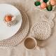 Easter Table Decoration Set, Spring Table Placemats, Round Handmade Placemats, Egg Holder, Bunny Coaster, Dining Table Set, Mug Coaster