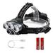 Fresh Fab Finds 20000 Lumen Rechargeable LED Headlight 6 Modes Headlamp Flashlight for Camping Cycling Hiking Hunting Emergency Black - Unisex