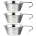 3 Pcs Camping Bowl Small Makgeolli Wine Glasses Drinking Stainless Steel Serving Utensils Salad Accessory