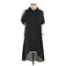 Lily White Casual Dress - High/Low Cold Shoulder Short sleeves: Black Polka Dots Dresses - Women's Size Small