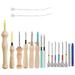 17Pcs Punch Needle Kit Punch Needle Embroidery Kits Adjustable Punch Needle Tool Wooden Handle Embroidery Pen