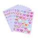 Oahisha Cartoon Love Stickers 10 Sheets PVC Stickers Colorful Cartoon Love Heart Shape Stickers Decals Decorations for Kids Children(12.5x9.5cm)