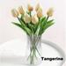 Bring Spring Indoors 10pcs Artificial Tulips for a Touch of Timeless Elegance Tangerine