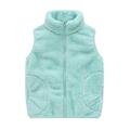 Juebong Deals Baby Kids Boys Girls Fuzzy Sherpa Vest Coat Faux Sleeveless Winter Vest Fleece Zip up Cute Soft Jackets Outwear for Toddler Fleece Plush Waistcoat Quilted Gilet Top Baby Gift