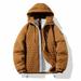 Cathalem Adult Coat Toddler Coats Mens Windbreakers Small Plaid Lightweight Thick Warm Hooded Jacket Men Fashion Casual Fall (Coffee XL)