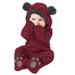 TAIAOJING Baby Teddy Bear Jackets Hooded Romper Bear Boy Ears Footed Jumpsuit Girl Girls Coat 3-6 Months