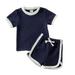 Girls Boys Summer Suit Solid Color Short Sleeved Top Skirt Set for Girls Outfits for Juniors Girls Baby Receiving Blanket Girl Baby Girl Summer Clothes 3-6 Months Trendy Clothes for Teen Girls