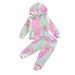 Gwiyeopda Toddler Baby Girl Tie Dye Tracksuit Outfit Top and Pants 2Pcs Clothes Jogging Suits