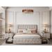 Beige Tech Cloth Platform Storage Bed Frame with 4 Drawers - Full