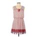 Lily Rose Casual Dress - Mini Tie Neck Sleeveless: Red Dresses - Women's Size Large