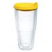 Tervis Clear & Colorful Lidded Made in USA Double Walled Insulated Travel Tumbler, Yellow Lid