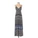 Eight Sixty Casual Dress - Maxi: Blue Aztec or Tribal Print Dresses - Women's Size X-Small