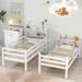 Twin Over Twin Bunk Beds with Bookcase Headboard, Solid Wood Bed Frame with Safety Rail and Ladder, Can Be converted into 2 Beds