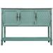 Farmhouse Console Table with Storage Drawers and Shelf,47'' Farmhouse Entryway Table with Artificial Stone Look Tabletop