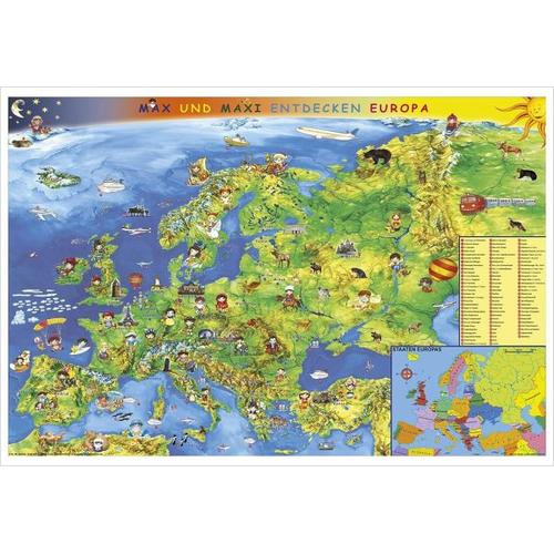 Kindereuropakarte - Max und Maxi entdecken Europa