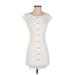 Derek Heart Casual Dress - Mini: Ivory Print Dresses - Women's Size Small