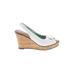 Sperry Top Sider Wedges White Print Shoes - Women's Size 6 1/2 - Open Toe