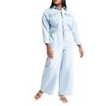 Plus Size Women's Denim Jumpsuit by ELOQUII in Light Wash (Size 26)