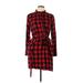 Gap Casual Dress - Shirtdress: Red Checkered/Gingham Dresses - Women's Size Medium