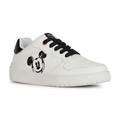 Sneaker GEOX "J WASHIBA GIRL E" Gr. 30, schwarz-weiß (weiß, schwarz) Kinder Schuhe Sneaker Slip On Sneaker, Schlupfschuh, Slipper mit Mickey Mouse Print