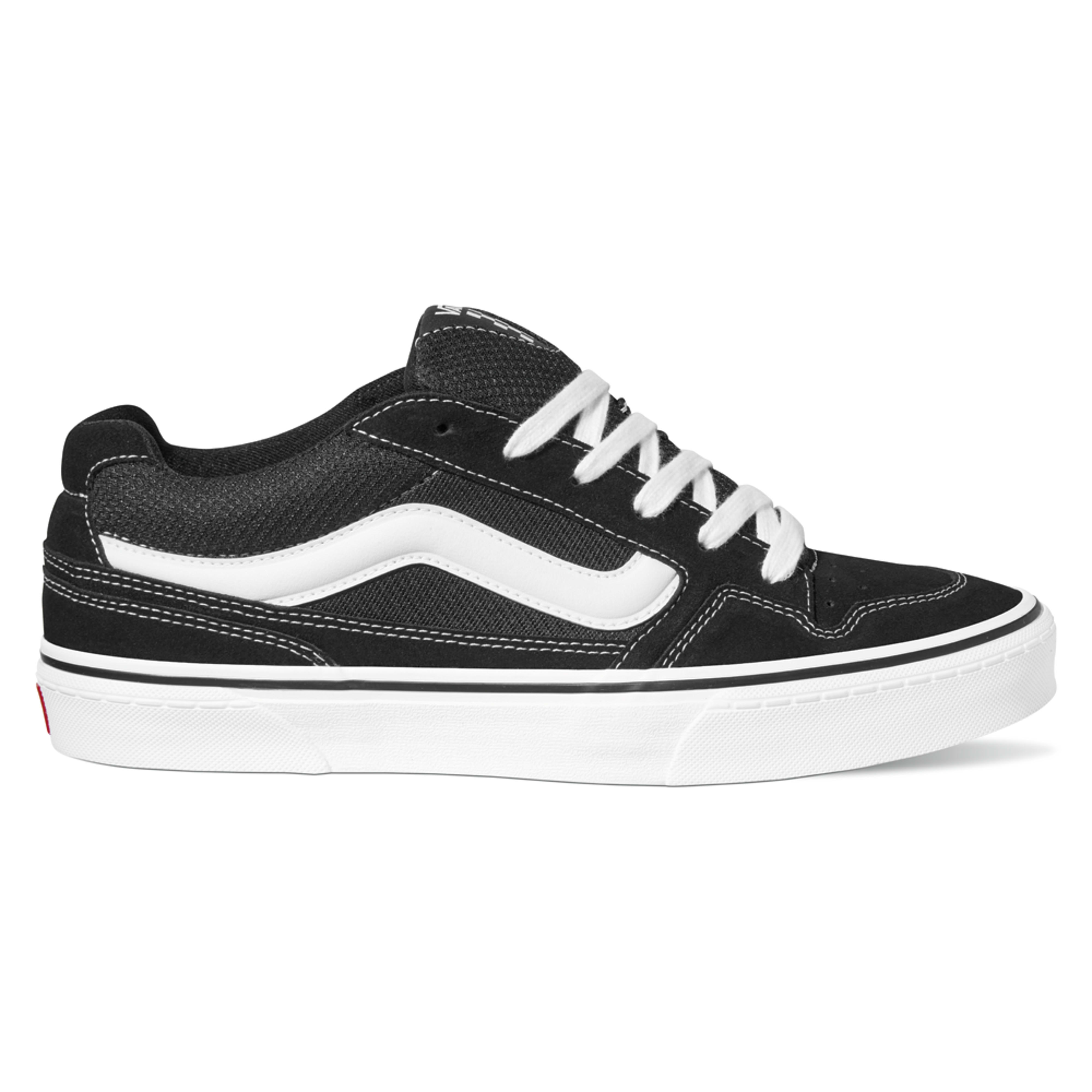 Sneaker VANS "CALDRONE", Herren, Gr. 46, schwarz, Leder, unifarben, Schuhe Sneaker, mit kontrastfarbenem Logobadge an der Ferse