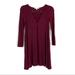 American Eagle Outfitters Dresses | American Eagle | Soft & Sexy Maroon Lace Up Mini Dress | Color: Red | Size: S
