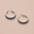 Lucky Brand Denim Hoop Earring - Women's Ladies Accessories Jewelry Earrings in Silver