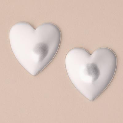 Lucky Brand Puffy Heart Stud Earring - Women's Ladies Accessories Jewelry Earrings in Silver