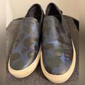 Coach Shoes | Coach Blue Camo Slip-On Loafers Size 9d | Color: Blue | Size: 9