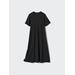 Women's Airism Cotton Short Sleeve T-Shirt Dress with Quick-Drying | Black | XL | UNIQLO US