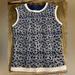 Zara Tops | Fabulous Zara Sleeveless Top Faux White Leather, Animal Print Blue Underlining | Color: Blue/White | Size: Size 29