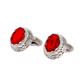 Men's cufflinks light luxury red crystal oval shirt cuff nails