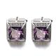 Purple zircon cufflinks brand crystal groom wedding cufflinks for men with elegant personality (color: purple, size: as shown) (purple as shown)