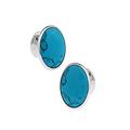 Men's cufflinks fashion simple cufflinks round blue turquoise cufflinks cufflinks