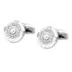 High end men's cufflinks round silver cufflinks tuxedo dress accessories enamel shirt sleeve studs