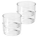 Yomvzake 13oz Ramekins, 4 Pack Glass Ramekins for Baking Souffle Ramekins Bowls, Oven Microwave Egg Pan InstantPo Egg Cups Clear Prep Bowls, Stackable Egg Baking Dishes