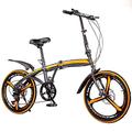 Folding City Bike 20 Inch Bicycle 7 Speed Gears, Carbon Steel Foldable Bicycle Small Folding Bicycle 7-Speed Variable Speed, Adult Portable Bicycle City Bicycle (Grey 20inch Spoke wheel)