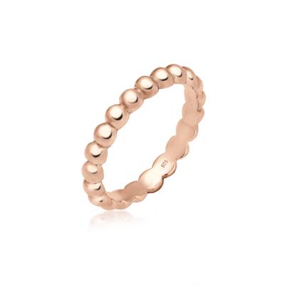 Fingerring ELLI "Stacking Ring Kügelchen 925 Silber" Gr. 54, rosa (rosegold), Fingerringe, Damen, 54mm, ohne Stein, Silb