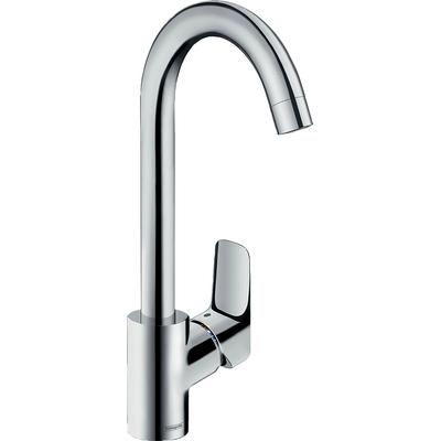 Küchenarmatur HANSGROHE "Logis M31", silber (chrom), H:332cm T:18,1cm, Armaturen, 260 wassersparend 1 Strahlart, chrom