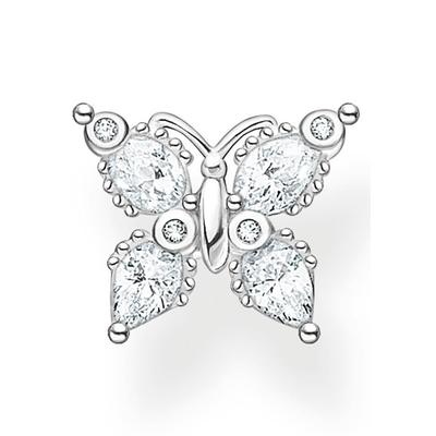 Single-Ohrstecker THOMAS SABO "Schmetterling, H2195-051-14", bunt (silberfarben, weiß, kristallweiß), Ohrringe, Damen, Silber 925 (Sterlingsilber), mit Zirkonia (synth.) Image