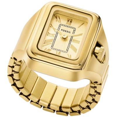 Uhrenring FOSSIL "RAQUEL WATCH RING" Armbanduhren goldfarben Damen Quarzuhren