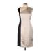 Maggy London Cocktail Dress - Party V-Neck Sleeveless: Ivory Print Dresses - New - Women's Size 10