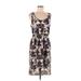 Forever 21 Casual Dress - High/Low Scoop Neck Sleeveless: Ivory Floral Dresses - Women's Size Medium