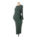 Mimi Maternity Casual Dress - Midi: Green Print Dresses - Women's Size Small