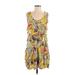 Isle Apparel Casual Dress - Mini Scoop Neck Sleeveless: Yellow Dresses - Women's Size Small