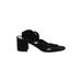 Charles David Heels: Slip-on Chunky Heel Feminine Black Solid Shoes - Women's Size 38.5 - Open Toe