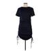 Shein Casual Dress - Bodycon Crew Neck Short sleeves: Blue Print Dresses - Women's Size Medium