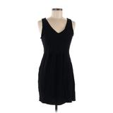 Banana Republic Factory Store Casual Dress - Mini V Neck Sleeveless: Black Solid Dresses - Women's Size Medium